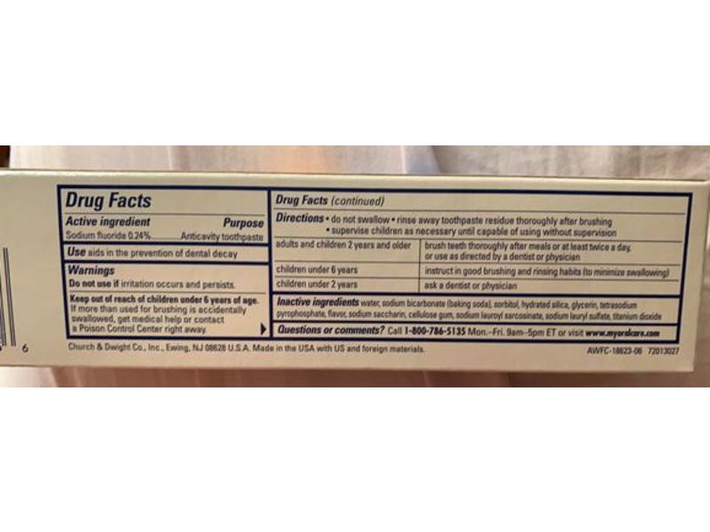 Arm & Hammer Advance White Breath Freshening Toothpaste, Winter Mint, 6 oz/170 g