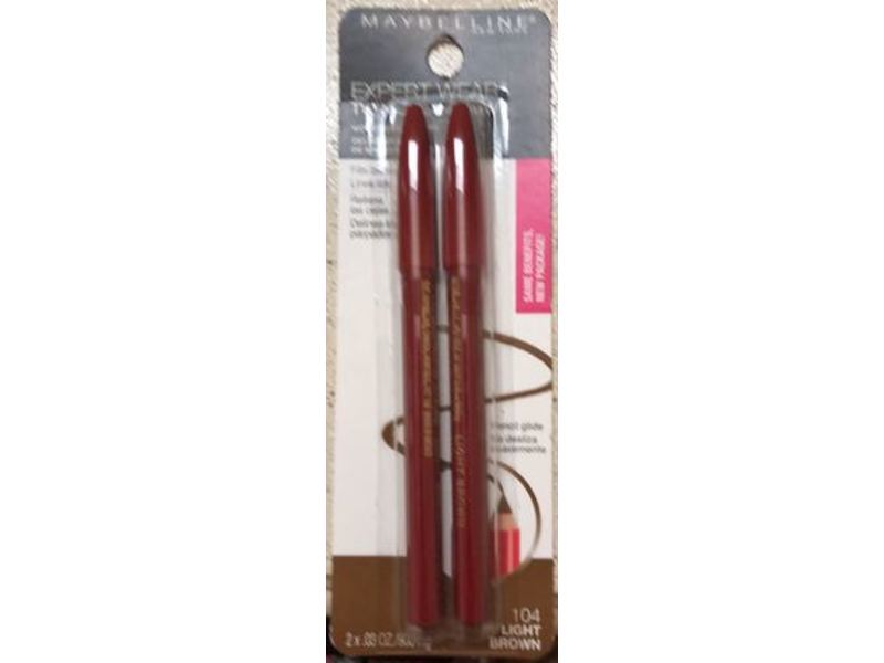 Maybelline Expert Wear Twin Eye And brow Wood Pencil, 104 Light Brown, 0.06 oz, 2 Count, Pack Of 1