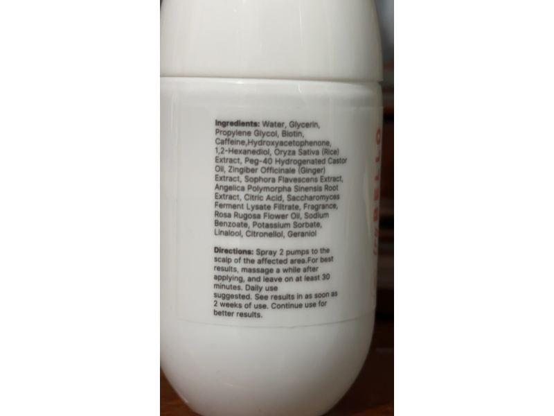 Trybello Hair Helper Spray, Biotin & Caffeine Infused, 1.7 fl oz/50 mL