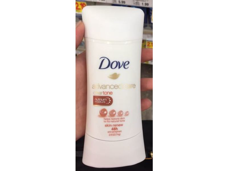 Dove Advanced Care Clear Tone Nutrium Moisture Skin Renew 48h Anti-Perspirant, 2.6 oz/74 g