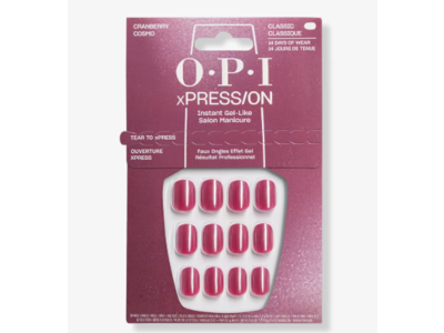 O.P.I xPress/on Instant Gel-Like Glazed Press-On Nails, Cranberry Cosmo, 30 Count