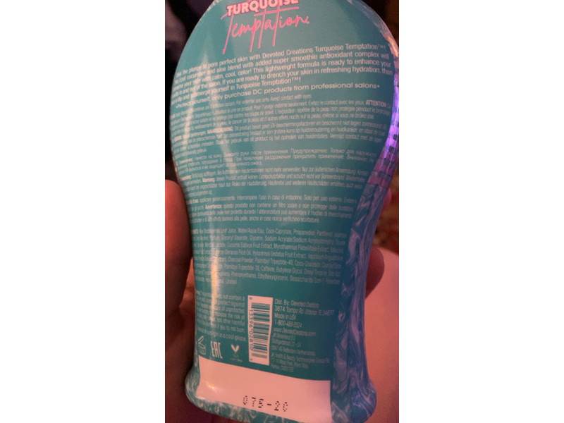 Devoted Creations Turquoise Temptation Dark Tanning Lotion, Cucumber & Aloe, 12.25 fl oz/362 mL