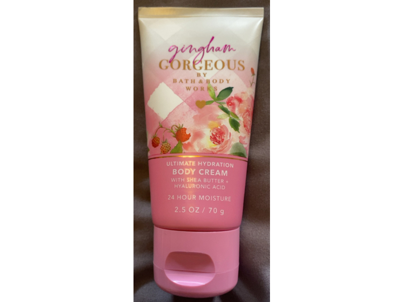 Bath & Body Works Gingham Gorgeous Ultimate Hydration Body Cream, Shea Butter + Hyaluronic Acid, 2.5 oz/70 g