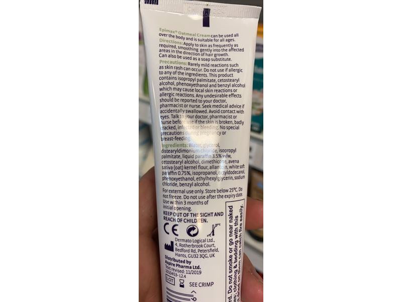 Epimax Cream, Oatmeal, Sensitive Skin, 100 g