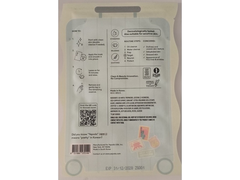Yepoda The Jet Set Mask, 0.70 oz/20 g