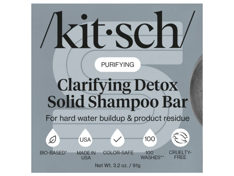 Kitsch Clarifying Detox Solid Shampoo Bar, Purifying, 3.2 oz/91 g