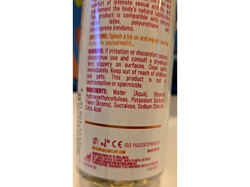 Lube Life Water-Based Lubricant, Mai Tai, 8 fl oz/240 mL