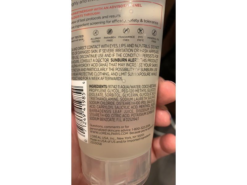 L'oreal Paris Revitalift Derm Intensives, 3.5% Pure Glycolic Acid Cleansing Gel, 6.7 fl oz/200 mL