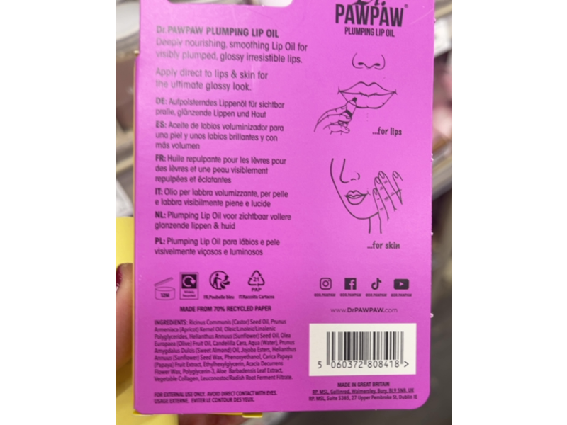 Dr. Pawpaw Plumping Lip Oil, 0.27 fl oz/8 mL