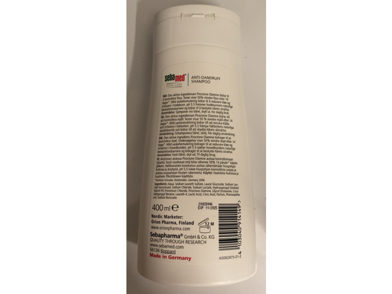 Sebamed Anti - Dandruff Shampoo, 400 mL