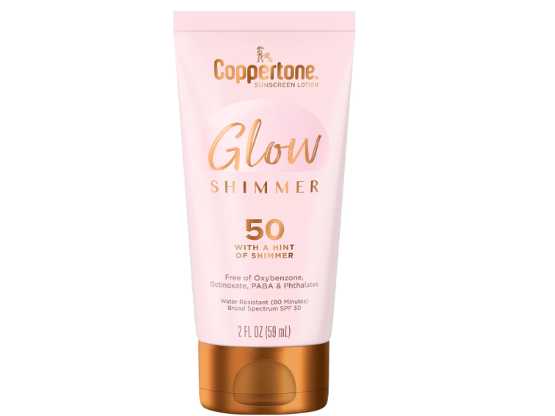 Coppertone Glow Shimmer Sunscreen Lotion, SPF 50, 2 fl oz/58 mL