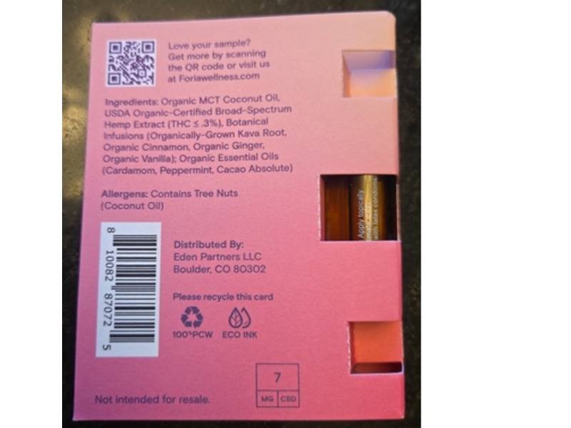 Foria Intimacy Awaken Arousal Oil with CBD, 0.25 fl oz/7.4 mL