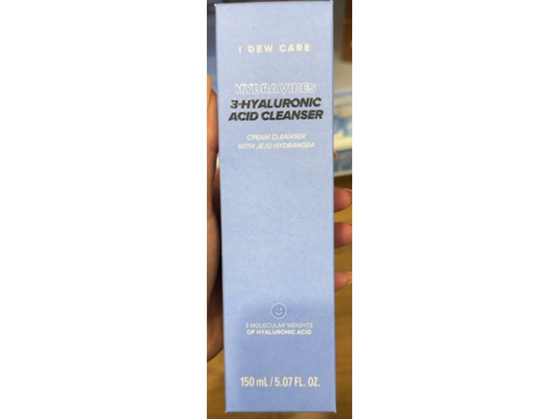 I Dew Care Hydra Vibes 3-Hyaluronic Acid Cream Cleanser, Jeju Hydrangea, 5.07 fl oz/150 mL