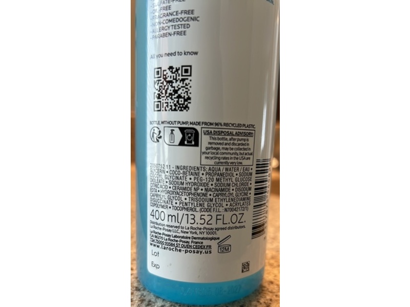 La Roche-Posay Purifying Foaming Cleanser, 13.52 oz/400 mL