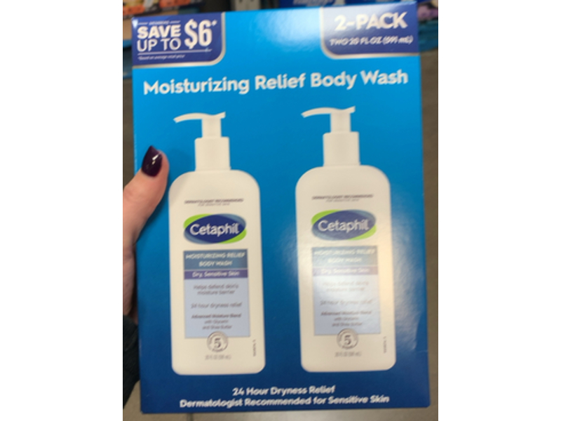Cetaphil Moisturizing Relief Body Wash, 20 fl oz/591 mL, Pack Of 2