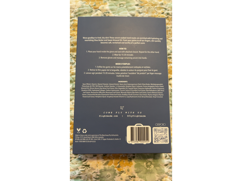 Flight Mode Skin Care Hydration High Flyer Hand Mask, Pack Of 5