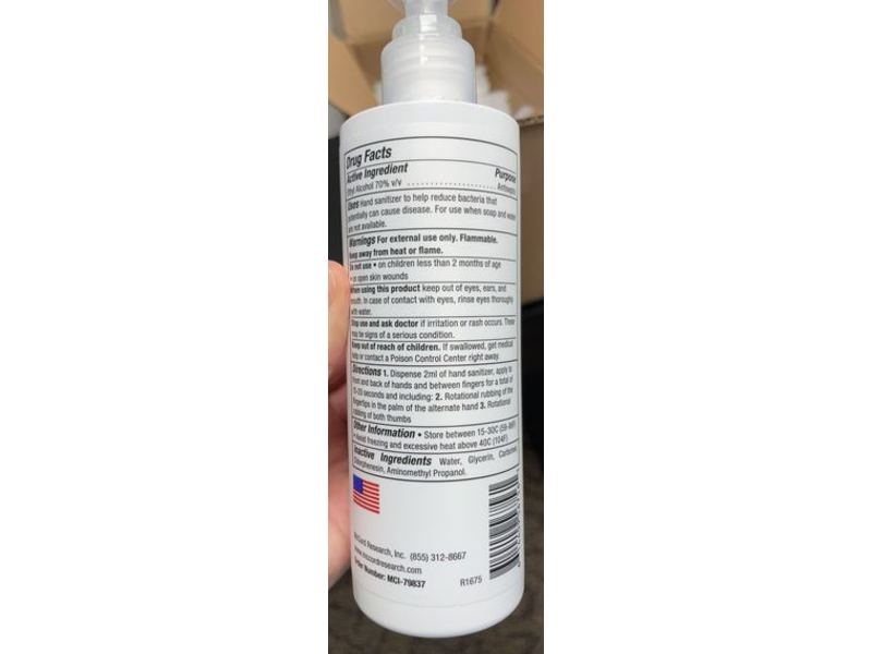 McCord Antiseptic Professional Hand Sanitizer, Fragrance Free, 8 fl oz/237 mL