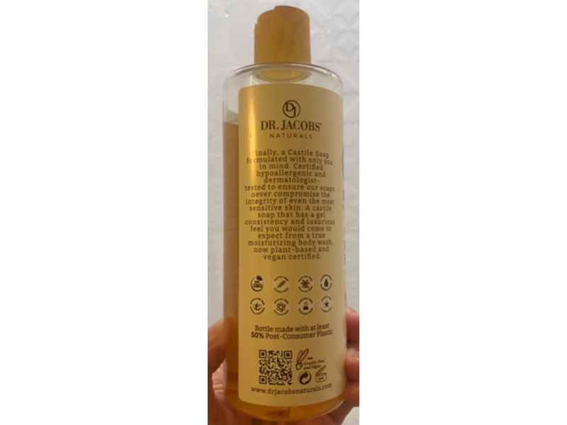 Dr Jacobs Naturals Plant-Based Rich Castile Body Wash, Almond, 16 oz/473 mL