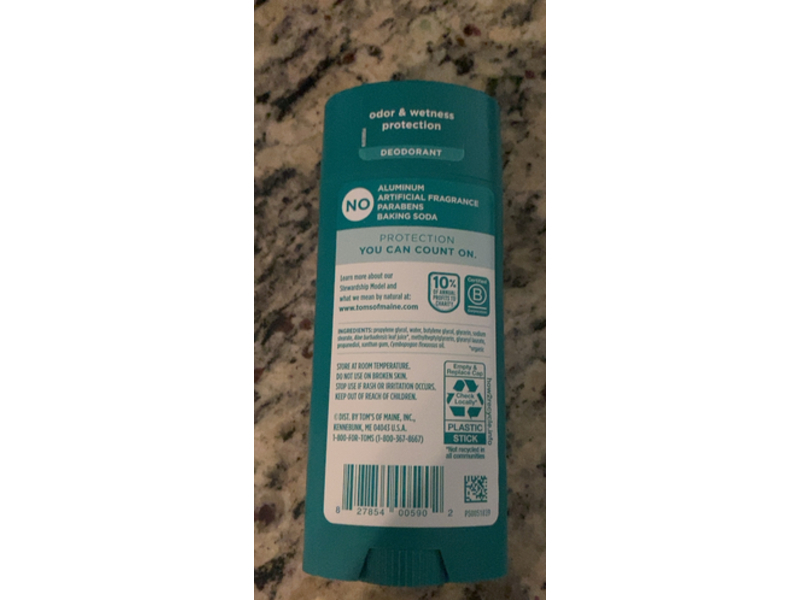 The Original To's Maine Deodorant, Unscented, 3.25 oz/92 g