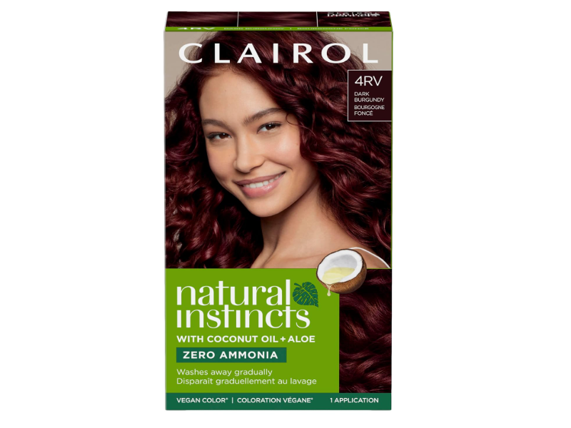 Clairol Natural Instincts Hair Color, 4RV Dark Burgundy, 1 Application
