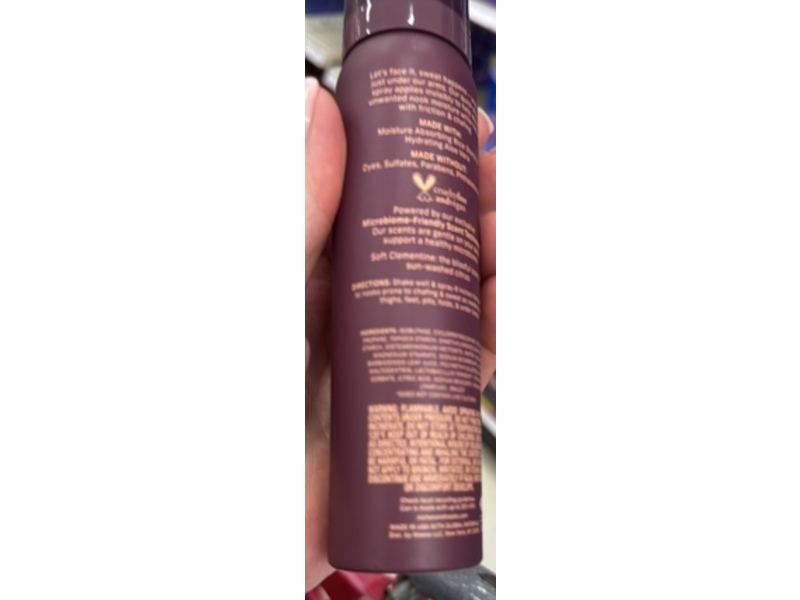 Niches & Nooks Sweat Absorbing Chafing Barrier Spray, Soft Clementine, 2.0 oz/90 mL