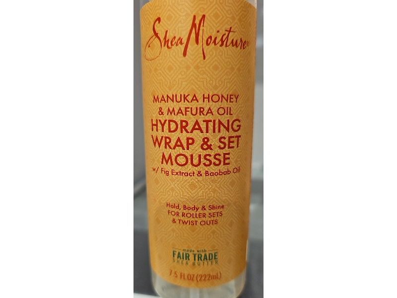 SheaMoisture Hydrating Wrap & Set Mousse, Manuka Honey & Mafura Oil, 7.5 fl oz/222 mL