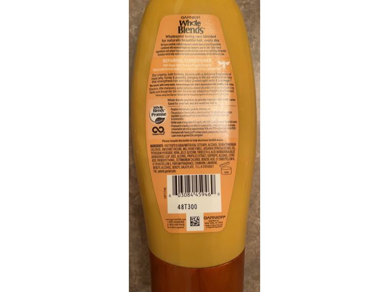 Garnier Whole Blends Repairing Conditioner, Honey Treasures, 12.5 fl oz/370 mL