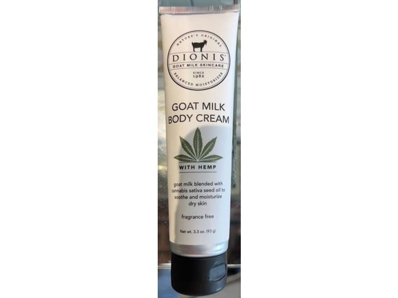 Dionis Goat Milk Body Cream, Hemp, Fragrance Free, 3.3 oz/93 g, Pack Of 2