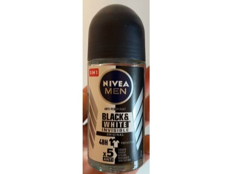 Nivea Men Antiperspirant 5 In 1 Black & White Invisible, Original, 50 mL