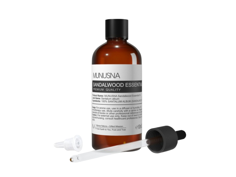 Munusna Essential Oil, Sandalwood, 3.38 fl oz/100 mL