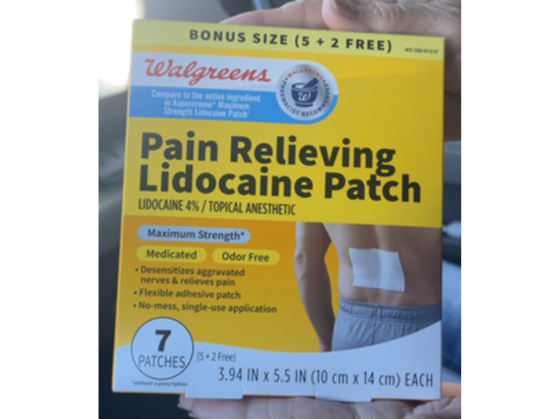 Walgreens Pain Relieving Lidocaine Patch, 7 Count