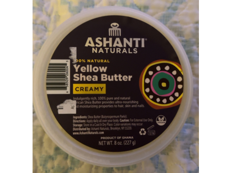 Ashanti Naturals Creamy Moisturizer, Yellow Shea Butter, 8 oz/227 g