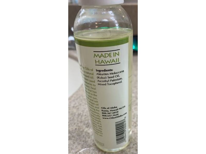 Oils Of Aloha Hawaii Kukui Oil, Fragrance-Free, 4 fl oz/118 mL