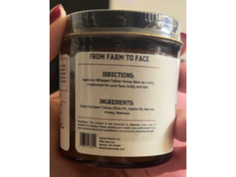 Wrath & Remedy Whipped Tallow Honey Balm, Unscented, 4 oz