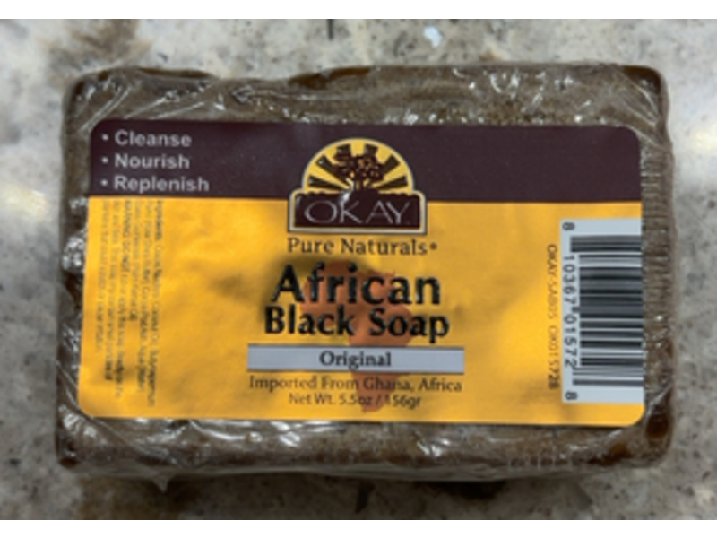 Okay Pure Naturals African Black Soap, Original, 5.5 oz/156 g
