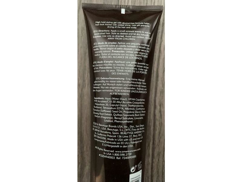 American Crew Firm Hold Styling Gel, 8.4 fl oz/250mL