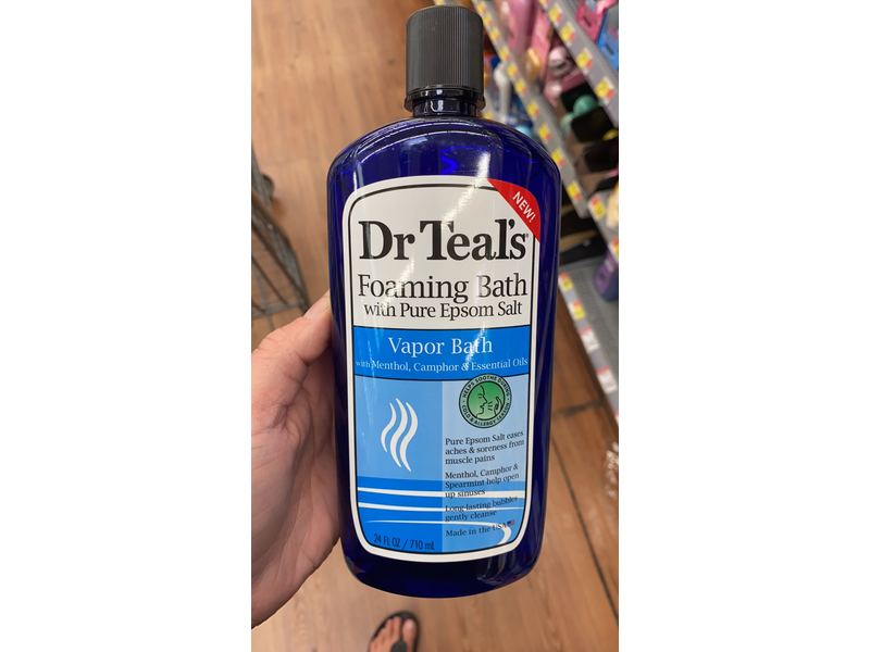 Pure Epsom Teal's Foaming Bath Salt, Vapor Bath Menthol Camphor, 24 fl oz