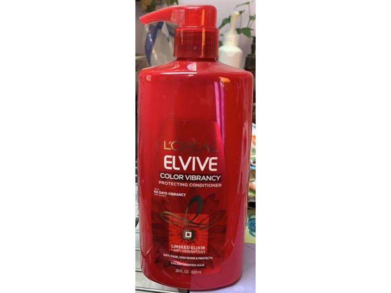 L'Oreal Paris Elvive Color Vibrancy Protecting Conditioner, Linseed Elixir, 28 fl oz