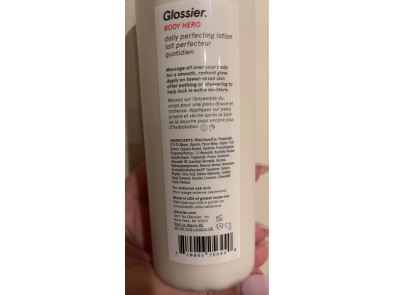 Glossier Body Hero Daily Perfecting Lotion, 8.4 fl oz/240 mL