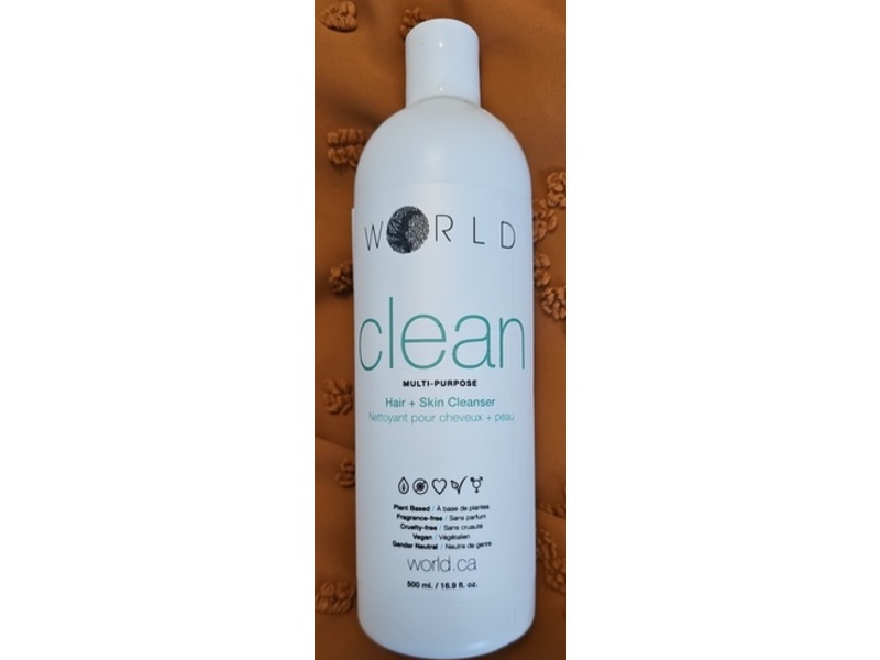 World Clean Multi-Purpose Hair + Skin Cleanser, 16.9 fl oz/500 mL