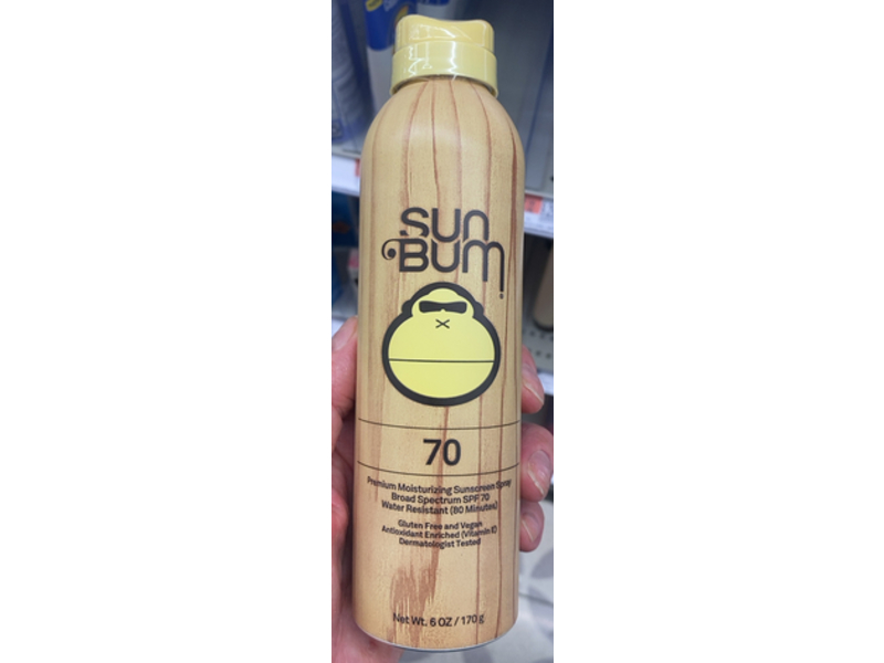 Sun Bum Premium Moisturizing Sunscreen Spray, SPF 70, 6 oz / 170 g