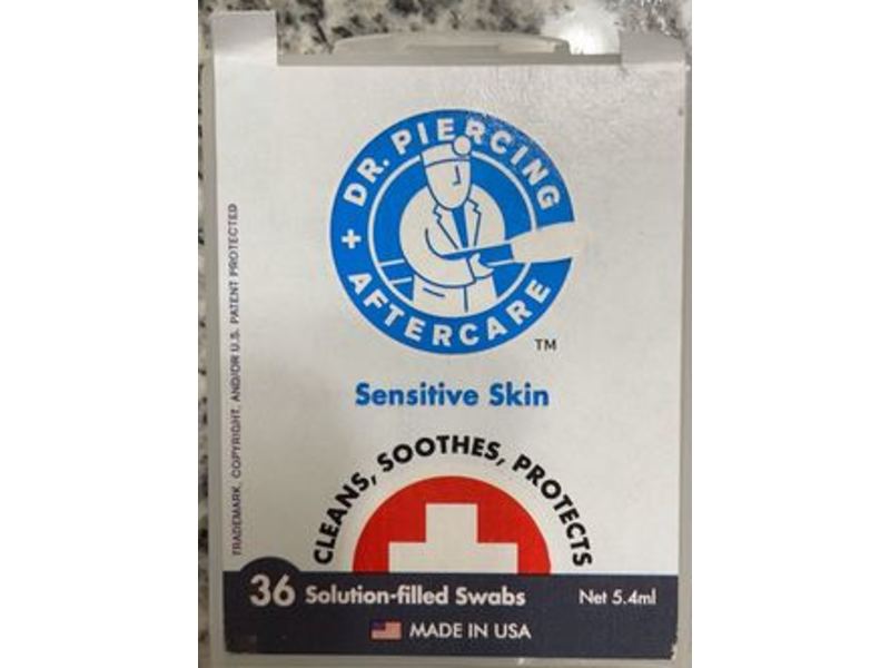 Dr.Piercing Solution Filled Swabs, 5.4 mL, 36 Count