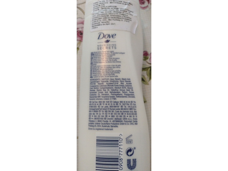 Dove Nourishing Secrets Invigorating Ritual Body Lotion, 250 mL