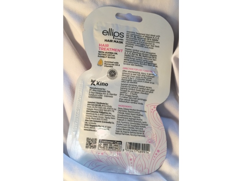 Ellips Vitamin Hair Mask Hair Treatment, Jojoba Oil, Moroccan Oil & Vitamins, 20 g