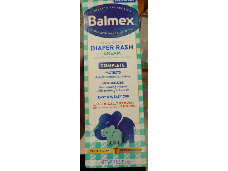 Balmex Diaper Rash Cream, Complete, Zinc Oxide, 4 oz/113 g