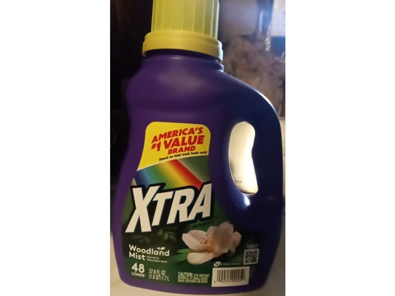 Xtra Liquid Laundry Detergent, Woodland Mist, 48 Loads, 57.6 fl oz/1.7 L