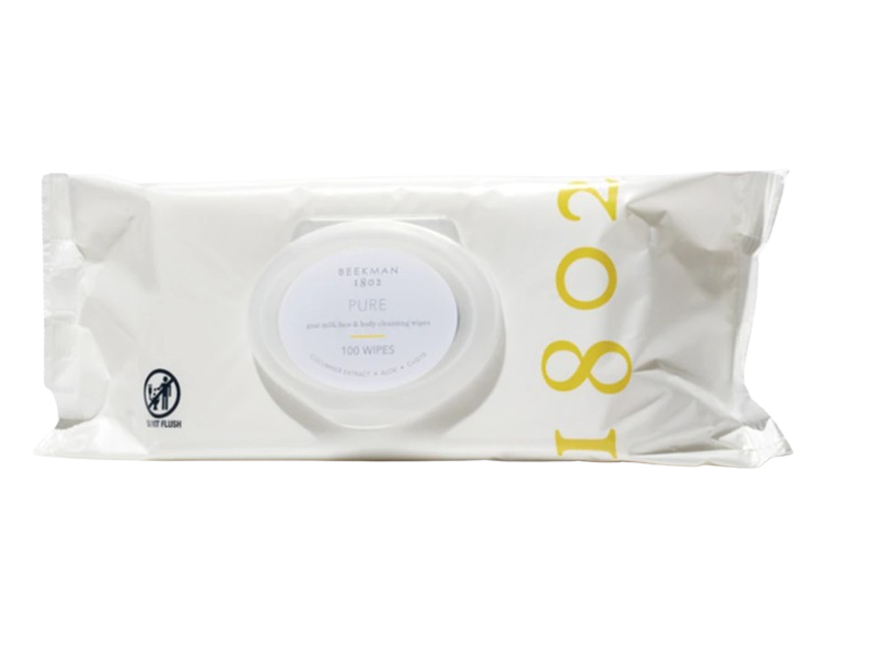 Beekman 1802 Goat Milk Face & Body Cleansing Wipes, Cucumber Extract & Aloe, 100 count