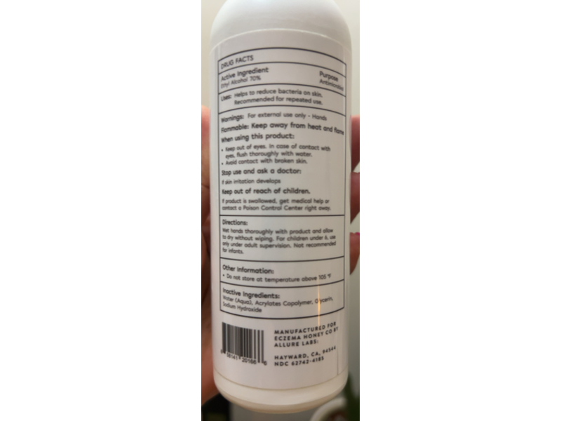 Eczema Honey Hand Sanitizer