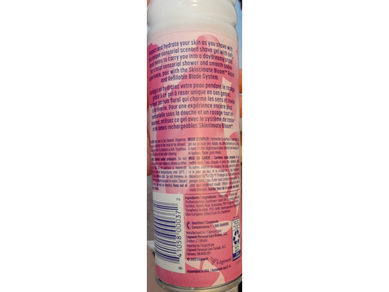 Skintimate Bloom Moisturizing Shave Gel, Cheery Blossom, Sandalwood & Rosewater Scent , 7 oz/198 g