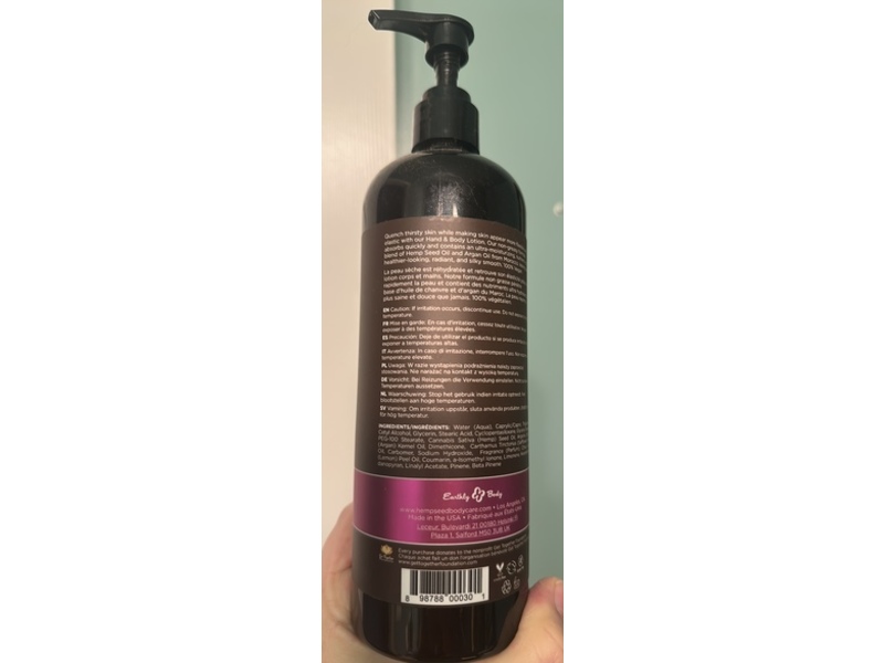 Earthly Body Hemp Seed Hand & Body Lotion, 16 fl oz/473 mL